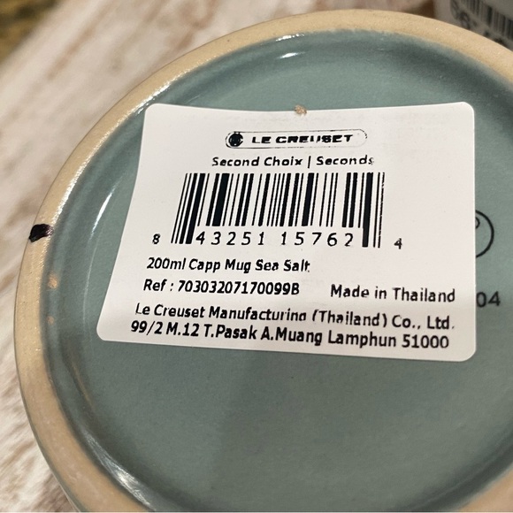 Le Creuset Cappuccino 200ml Cup Set of 2 - Sea Salt Brand new! LAST SET - Picture 5 of 5